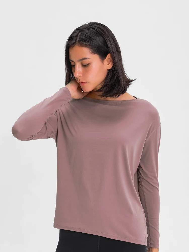 Nepoagym HEART Long Sleeve Workout Tops Women Silky Loose Fit Yoga Top Brushed Material Sports Shirt Ladies Workout Tops
