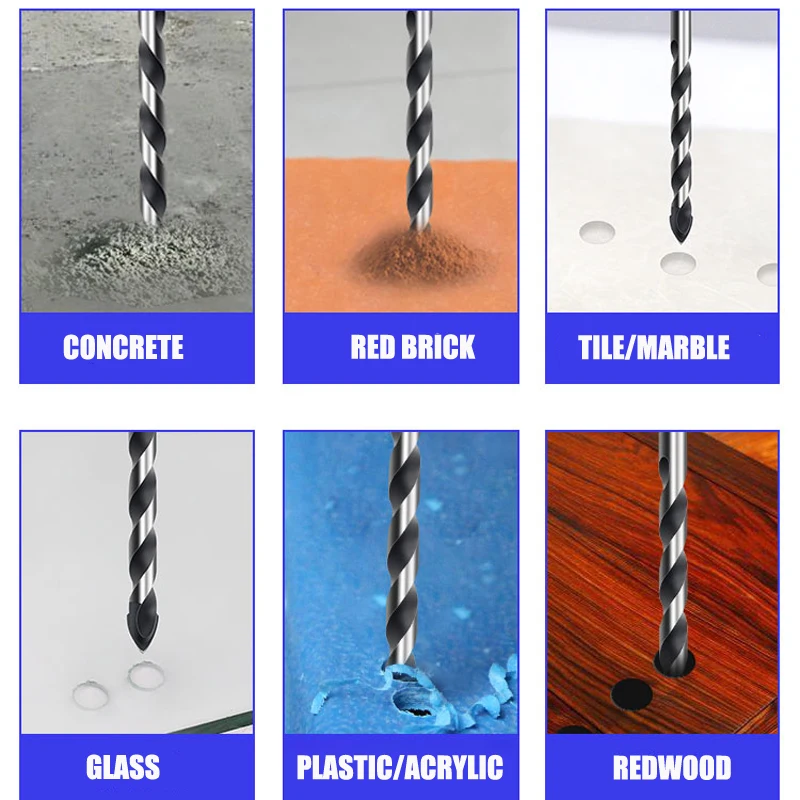 10PC Ceramic Tile Drill Bits Multi Purpose Construction Drill Bit Set Carbide Tip for Masonry Tile Wood Metal Drilling 10PC Ceramic Tile Drill Bits Multi Purpose Construction Drill Bit Set Carbide Tip for Masonry Tile Wood Metal Drilling