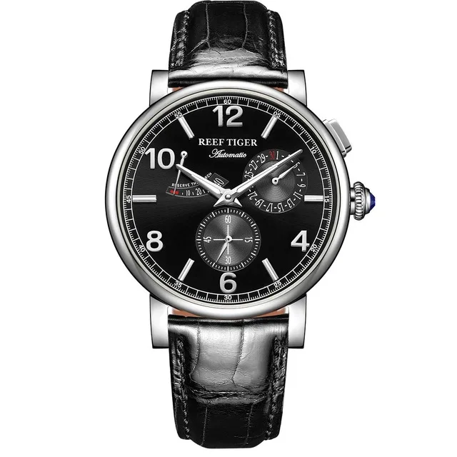 men watch p7 Мужские автоматические часы, мужские наручные часы Reef Tiger, Роскошные водонепроницаемые мужские механические наручные часы, запас хода, reloj rga78 - Цвет: men watch p7