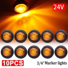 10 шт. водонепроницаемые 24V 3LED 3/4 "круглые трейлеры боковые габаритные огни Передние Задние грузовики трактора габаритные огни лампы пуля Янтарный 10 шт. водонепроницаемые 24V 3LED 3/4 "круглые трейлеры боковые габаритные огни Передние Задние грузовики трактора габаритные огни лампы пуля Янтарный