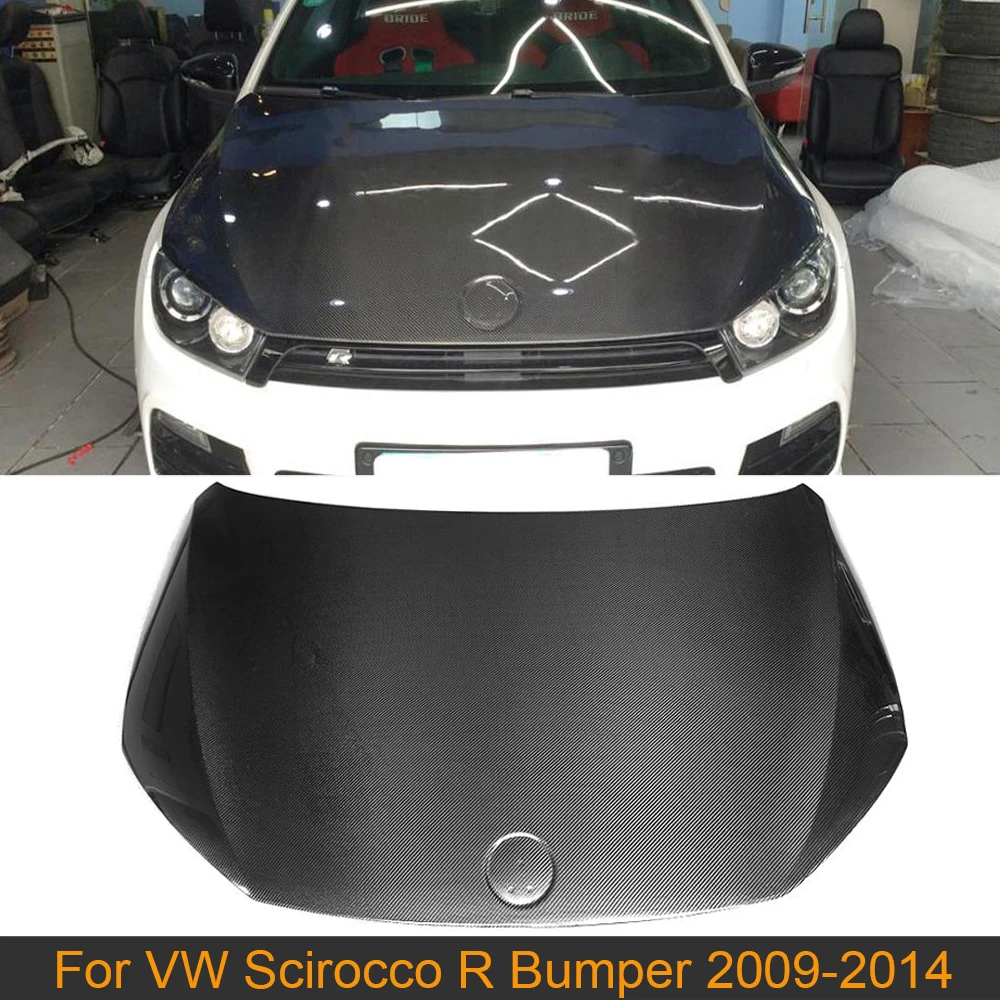 Крышка капота двигателя из углеродного волокна для Volkswagen VW Scirocco R бампер 2009-2014