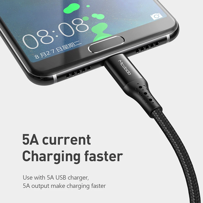 Mcdodo 40 Вт USB кабель type C 5A супер быстрая зарядка для huawei VOOC OPPO VIVO Flash charger QC4.0 для Xiaomi samsung AFC кабель для передачи данных
