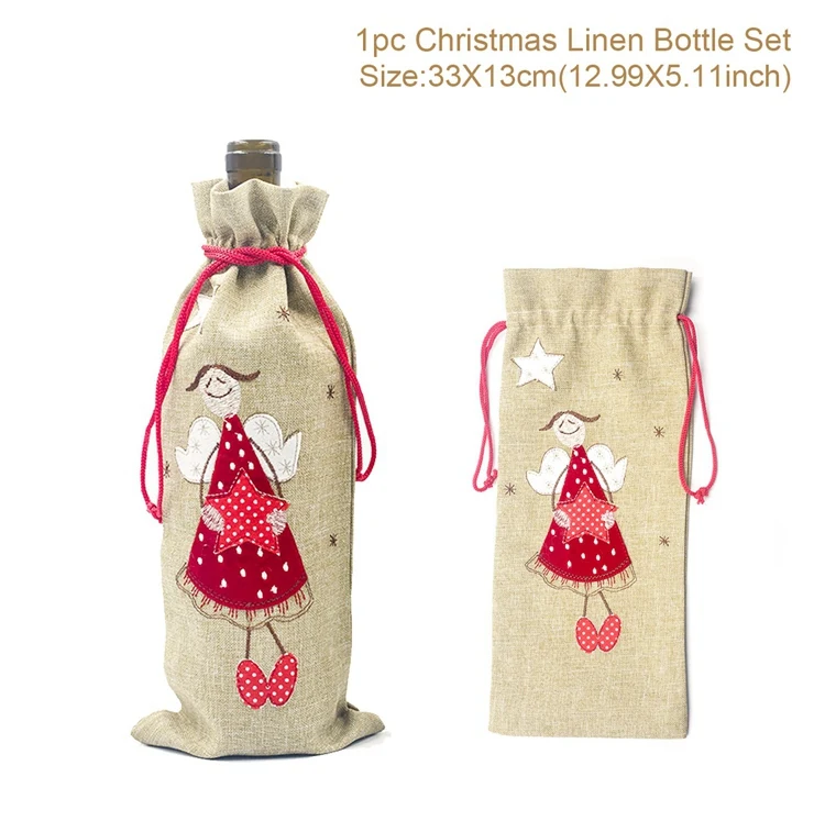 Wine Bottle Set 27 PATIMATE Рождественское украшение Санта Клаус крышка бутылки вина рождественские украшения счастливый год Рождество Navidad Декор - Цвет: Wine Bottle Set 27