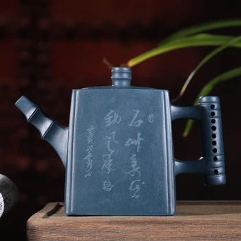 

Yixing recommended undressed ore chlorite purple clay square bamboo capacity of 360 ml