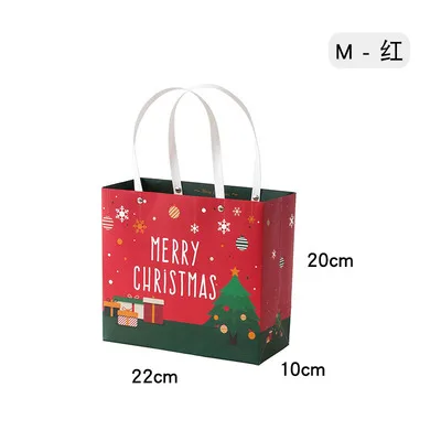 M red 22x10x20cm Merry Christmas Ретро Бумажные Подарочные коробочки, упаковка, украшения, новогодние принадлежности, Подарочный пакет для ювелирных изделий - Цвет: M red 22x10x20cm