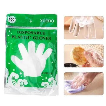 

100PCS/Set Disposable PE Gloves Transparent Removable Oil Resistant Hand Protector For Baking Housework