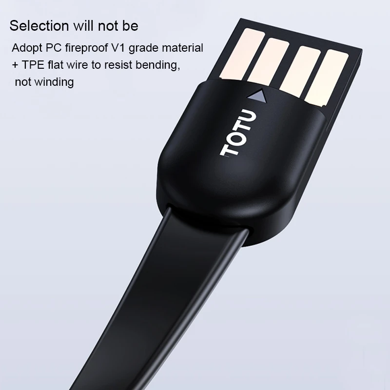 TOTU USB-USB или type-C кабель для телефона Быстрая зарядка кабель Lightning для iPhone USB-type-C кабель