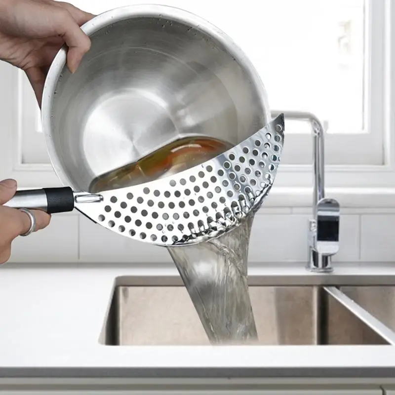 Stainless Steel Pan Pot Drainer Spaghetti Pasta Strainer Easy Home Kitchen Tool Stainless Steel Pan Pot Drainer Spaghetti Pasta Strainer Easy Home Kitchen Tool