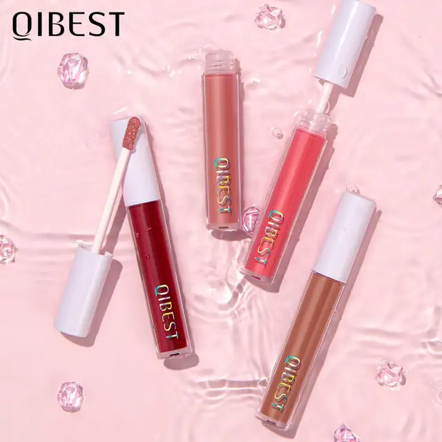 QIBEST Mirror Glass Lip Gloss 8 Colors Smooth Lip Makeup Light Gel Nourish Lipstick Liquid High