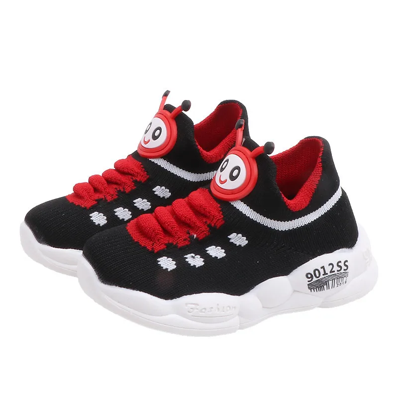 Детская обувь; резиновые сетчатые кроссовки для мальчиков и девочек; теннисные кроссовки для малышей; Детские кроссовки с мягкой подошвой - Цвет: Черный