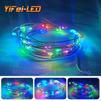 

Christmas LED lighting USB point control RGB full color light string 360 degree luminous point control copper wire light string