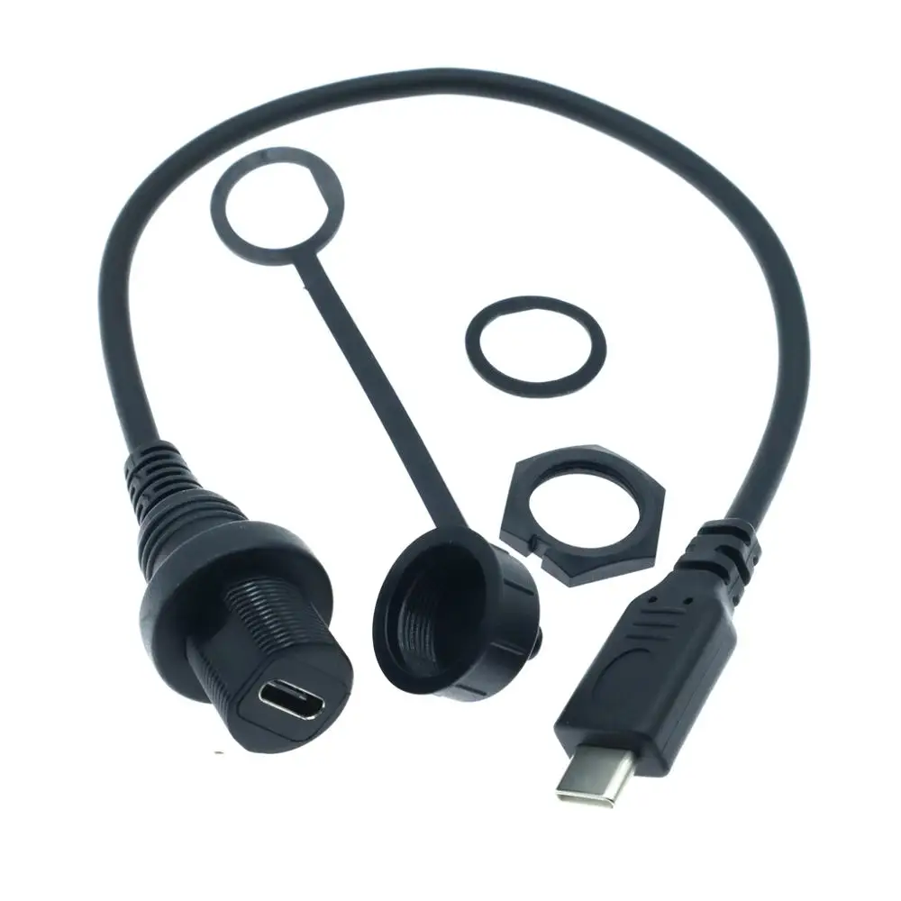 30 см USB C IP67 Водонепроницаемый кабель type c 3 1 IP 67 мужского и женского пола Панель