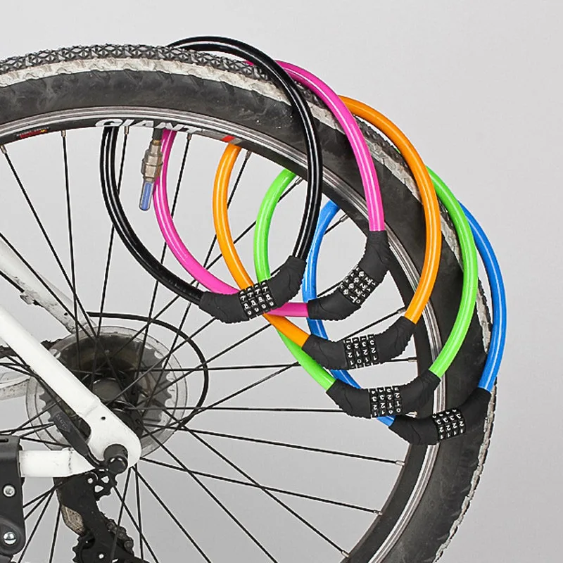 

Newly Universal 4 Digit Password Bike Lock 360 Rotating Security Steel Wire Lock Bicycle Accessories SD669
