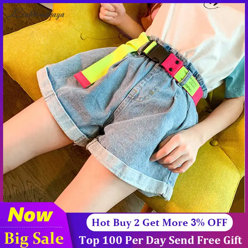big girl wearing high waisted shorts