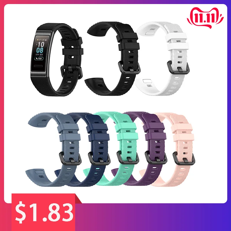 

Adjustable Watch Band for Huawei Band 3 Pro Silicone Strap Wristband for Huawei Replacement Smart Bracelet Watchband Accessories