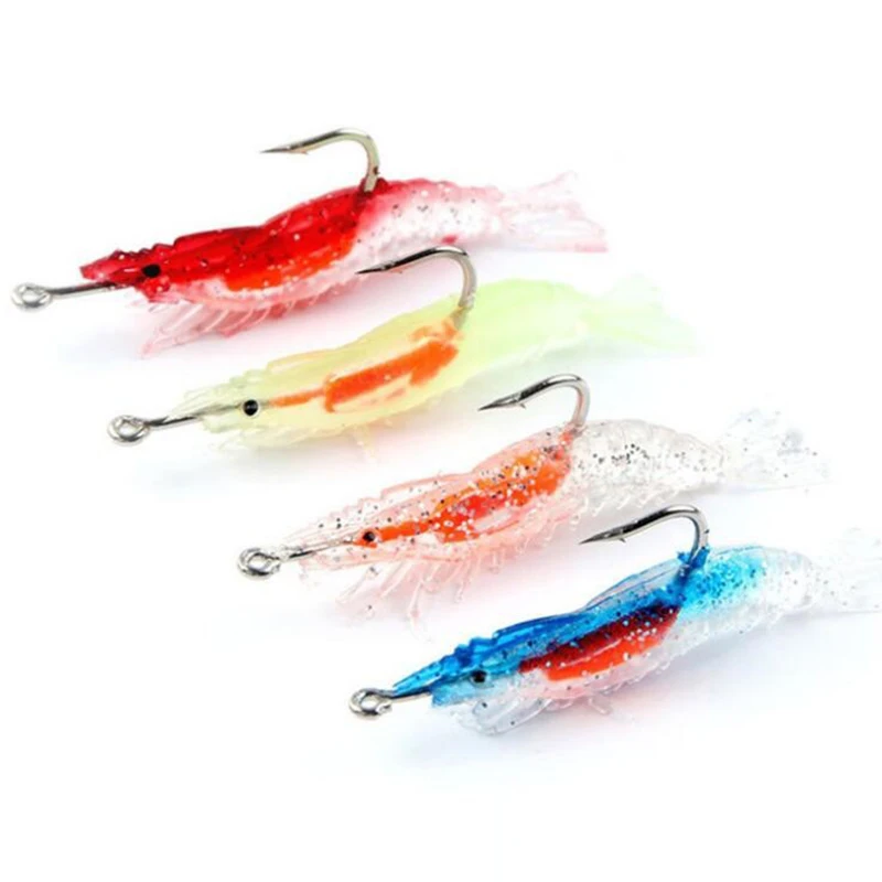 

1PC Soft Shrimp Fishing Lures Artificial Shrimp Baits Soft Lure Bionic Bait With Lead Weight Hook Bucket Bionic Shrimp TXTB1