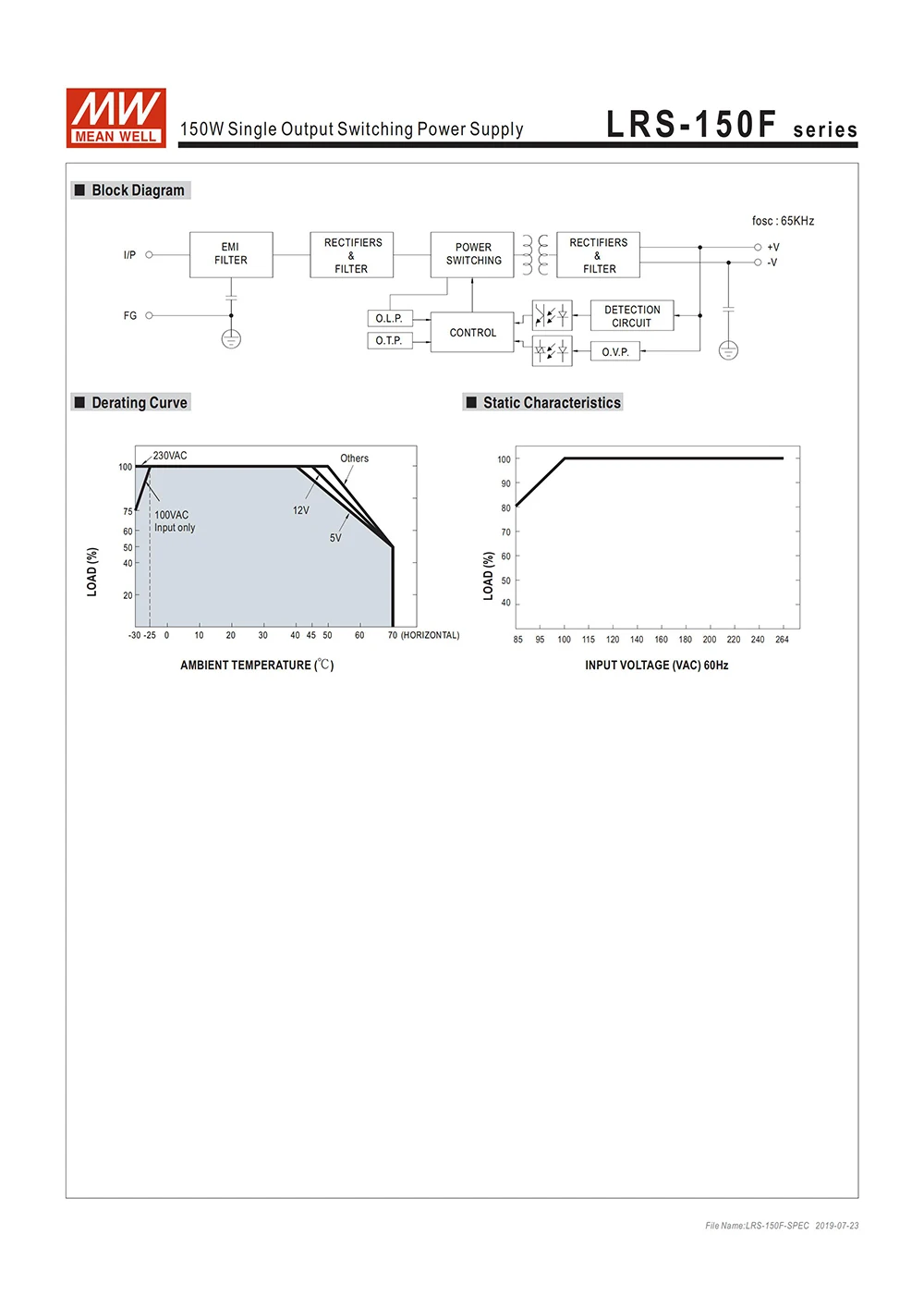 Бренд MEAN WELL представляет LRS-150F 150W импульсный источник Питание 5V 12V 15V 24V 36V 48V Meanwell Мощность блок трансформатор заменить NES/RS-150