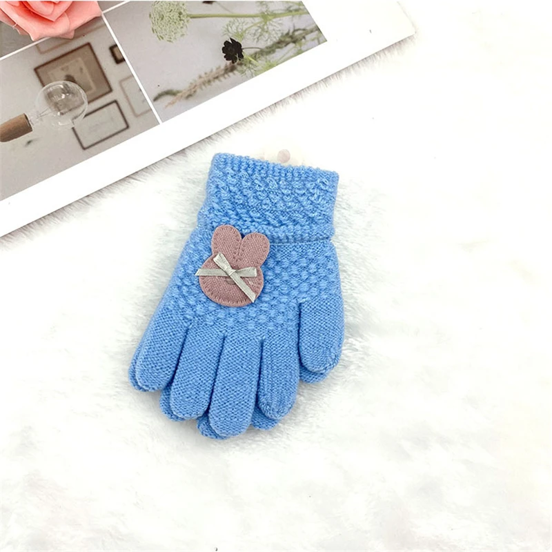 0-10Y Baby Boys Girls Winter Knitted Gloves Warm Rope Full Finger Thick Mittens Gloves for Children Toddler Kids Accessories cool baby accessories Baby Accessories