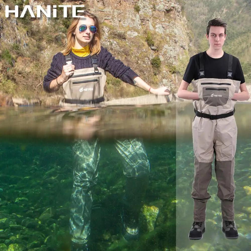 Respiráveis de Drenagem Impermeável de Peito de Secagem Rápida com Meias de Neoprene de 4mm Hanite Waders Wader Rápida