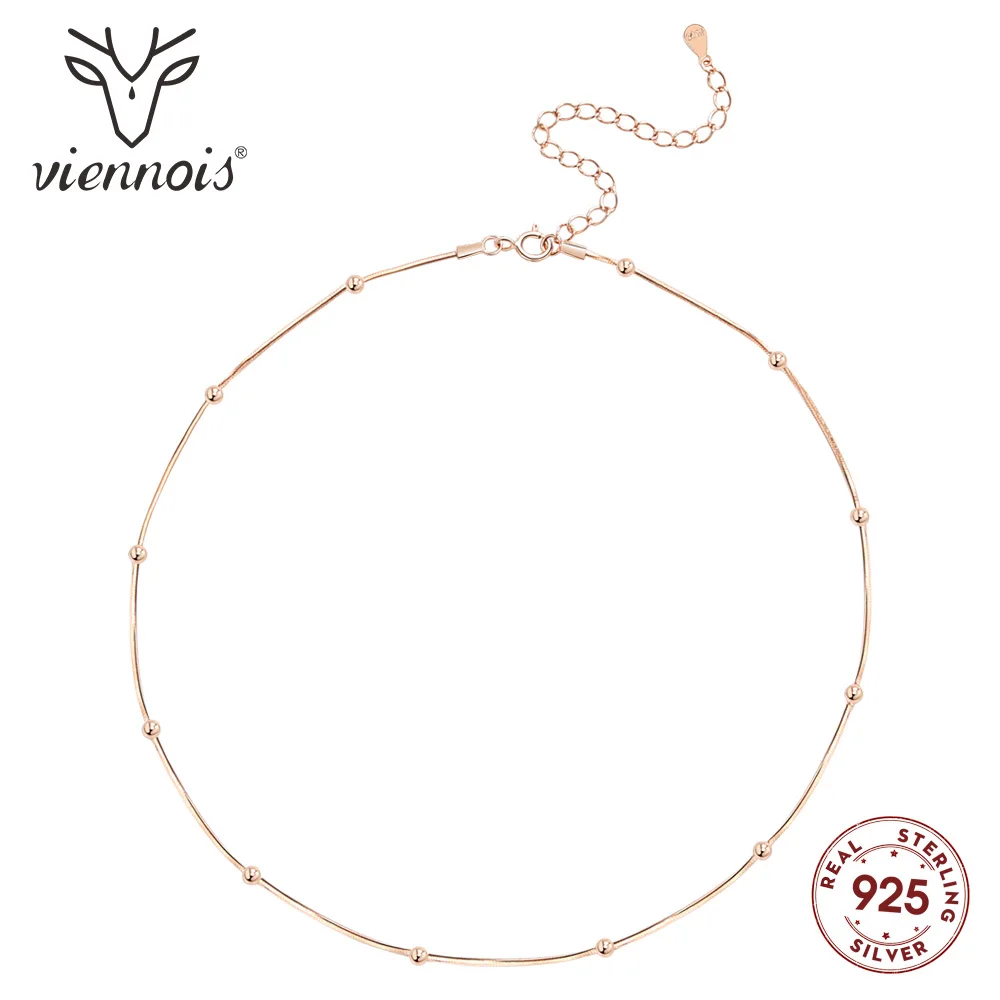 Viennois чокер ожерелье s Кристаллы из 925 пробы серебро/розовое золото цвет цепи для