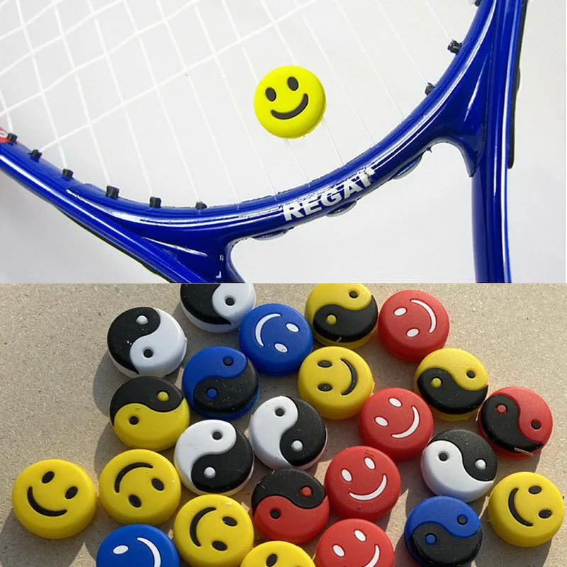 10 unids/lote antivibrador tenis Smiley tenis amortiguador accesorios de tenis antivibradores para raqueta