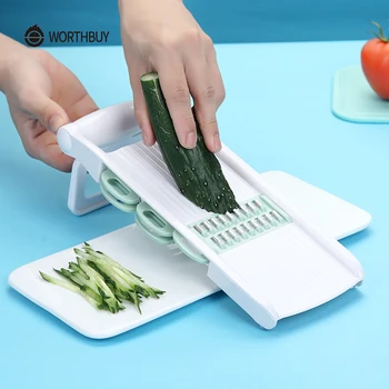 

Maiyuansu Mandoline Vegetable Cutter With Stainless Steel Blade Rack Vegetable Slicer Potato Grater Peeler Kitchen Accessories