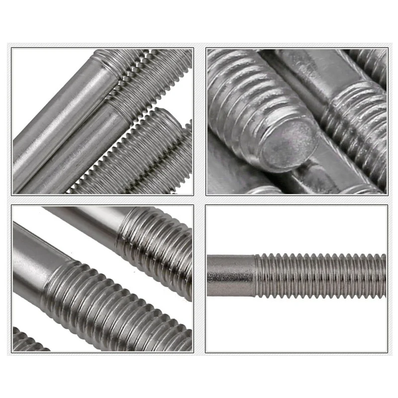 M3 M4 M5 M6 M8 M10 M12 M14 M16 304 Stainless Steel Stud Bolts Screw Rod Tooth Stick Double Head Stud Srod Bolt Metric Standard