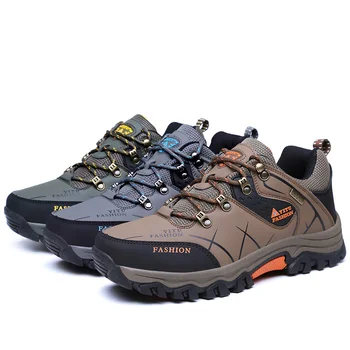 

LION SCREAM Hiking Shoes Original Men Cow Leather Air Mesh Breathable Trip Durable Climb Trekking Adventure 3 Colors Sneakers 47