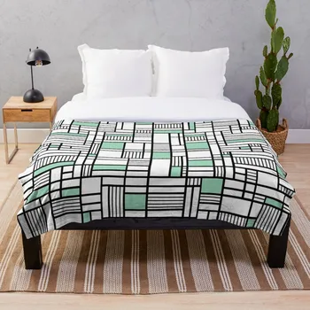

Map Lines Mint Blanket Wool Flannel Plush Blanket Bedspread For office Sherpa Blanket Couch Quilt Cover Travel