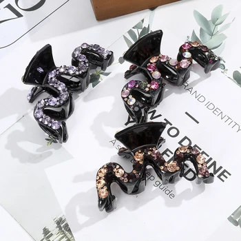 

Large Size Crab Hair Claw Colorful Shiny Crystal Hair Clip For Women High Quality Hair Grip Elegant Hair Accessories Ornament