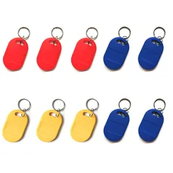 10pcs Rewritable Dual - Frequency RFID Key Tags - Composite Keyfobs with Writable IC+ID UID Chips (10pcs Mixed)