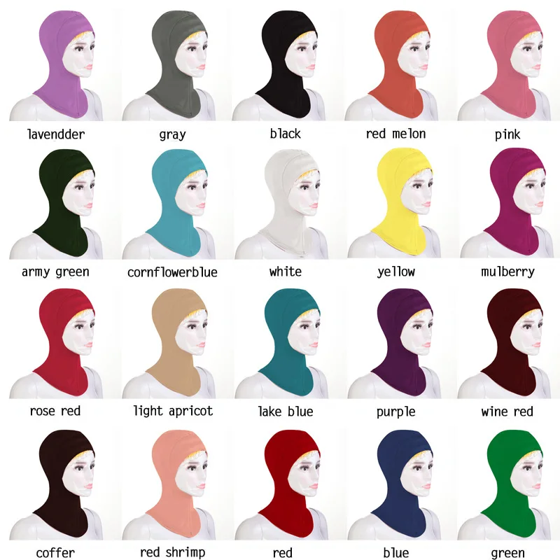 

Inner Hijabs Islamic Muslim Women's Head Scarf Cotton Underscarf Hijab Cover Headwrap Hairband FREE Shipping