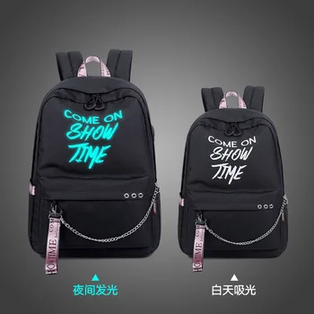 

Fashion Anti Theft Reflective Waterproof Women Backpack USB Charge School Bags For Girls Travel Laptop Rucksack Bookbags