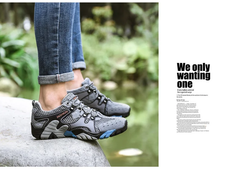 Новинка; прогулочная обувь для мужчин и женщин; нескользящие спортивные дышащие туфли для альпинизма; сетчатые водонепроницаемые горные треккинговые ботинки; мужские кроссовки