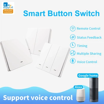 

eWeLink Smart Switch WiFi EU 220V Wall Push Button Light Switch Wireless Smart Home Automation Compatible Alexa Google Home Mini
