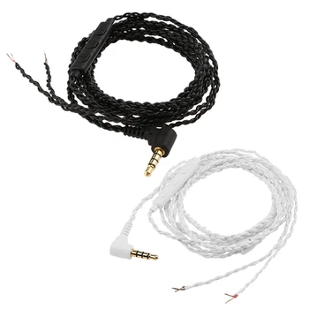 

Earphone o Cable Repair Replacement 3.5mm TRS Jack DIY Elbow Headphone 4 Copper Core Wire with Mic Volume Control