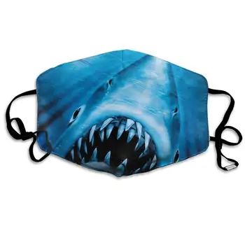 

Jaws Of Ocean Washable Reusable Mask, Cotton Anti Dust Half Face Mouth Mask For Kids Teens Men Women With Adjustable Ear Loops