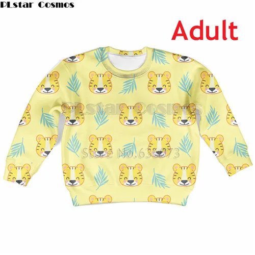 Adult sweatshirts Семья подходящая друг к другу одежда Для мамы и дочки 3d принтом тигра Осенние толстовки, Свитера с рисунками зверей из мультфильмов футболки пальто на молнии топы - Цвет: Adult sweatshirts