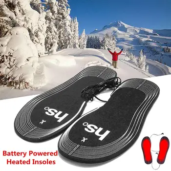 

1 Pair Winter Heating Insole Warm Carbon Fiber Heating Insoles Outdoor 4.5V Battery Heating Can Cut Foot Pads