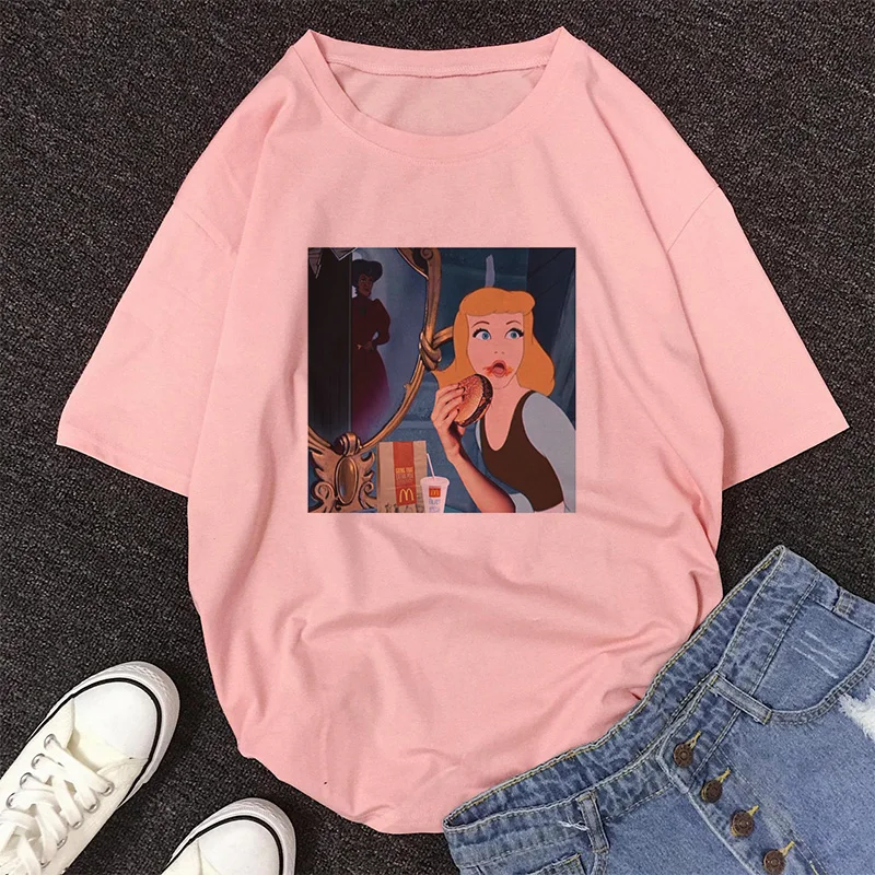 Друг Ван Гог Мона Лиза футболка женская арт 90s забавная гранж Футболка Harajuku женские Ulzzang Cat топы футболки одежда хип-хоп Футболка - Цвет: 2472-Pink