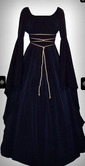 Костюмы на Хэллоуин для женщин страшный костюм ведьмы вампира для женщин средневековый Викторианский маскарадный костюм черное модное платье макси - Цвет: 5