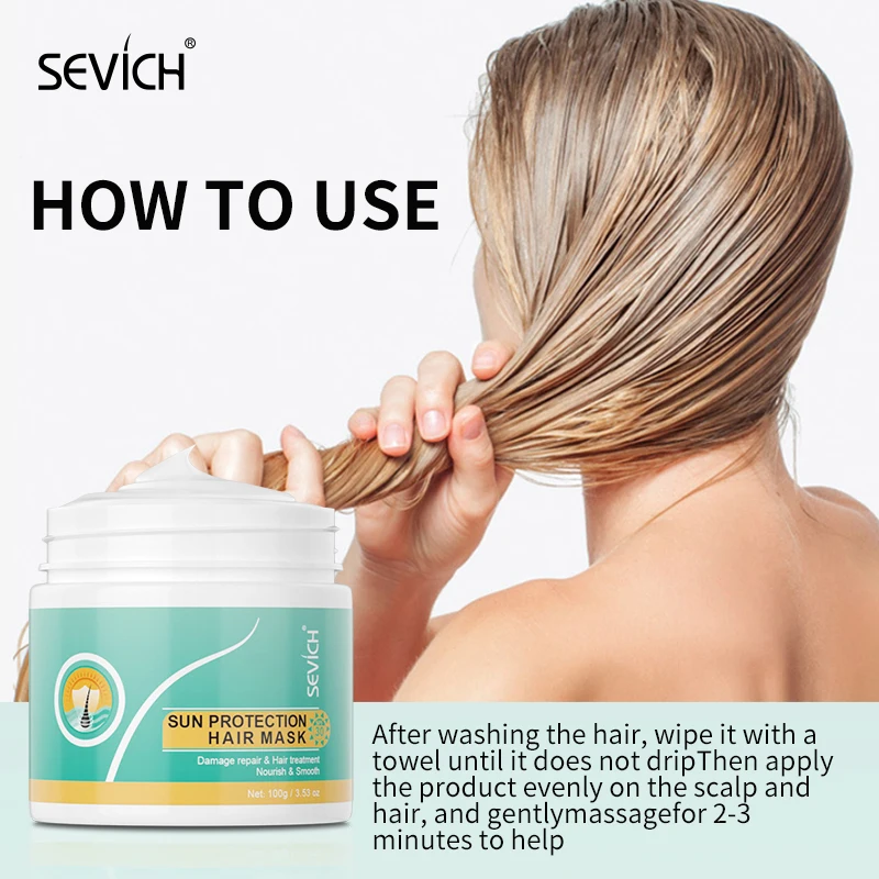 Sevich Hair Mask Sun Protection Anti-UV Sun Protection Smoothing Treatment Mask Repairs Damage Restore Soft Hair for All