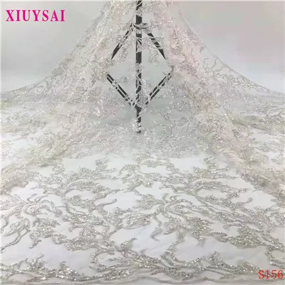 as picture 06 XIUYSAI последние нигерийские бусы ручной работы кружевные ткани высокого качества бисером блестками французский Тюль Кружева для свадьбы жемчуг сетка кружева - Цвет: as picture 06