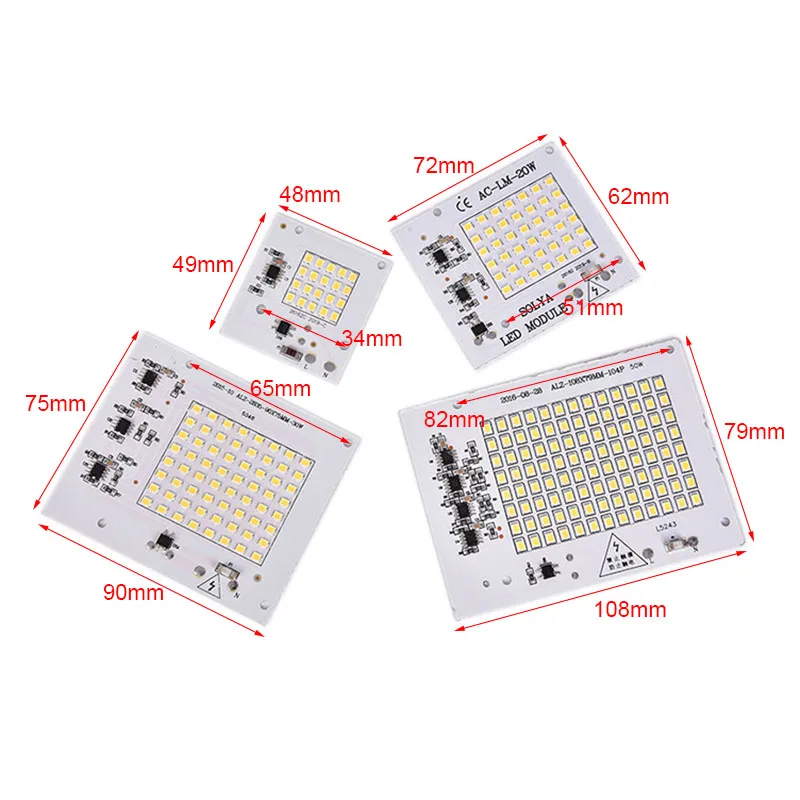 Светодиодный чип SMD2835 с бусинами, умный IC 220 В вход 10 Вт 20 Вт 30 Вт 50 Вт 100 Вт, сделай сам, для наружного прожектора, прожектор, холодный белый, теплый белый