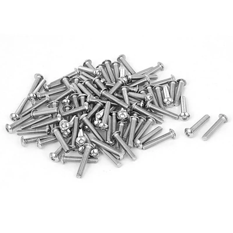Болты с шестигранной головкой из нержавеющей стали M3x16mm, винты 100 шт - Цвет: A