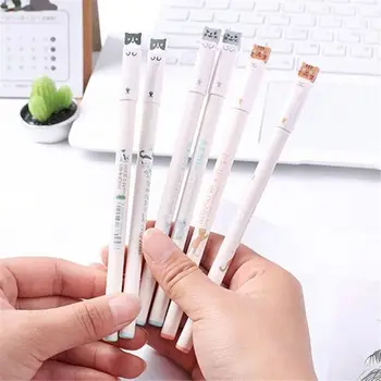 

Colorful Cats Design 0.38mm Gel Pens Black Ink Pen Pack of 6 Pcs