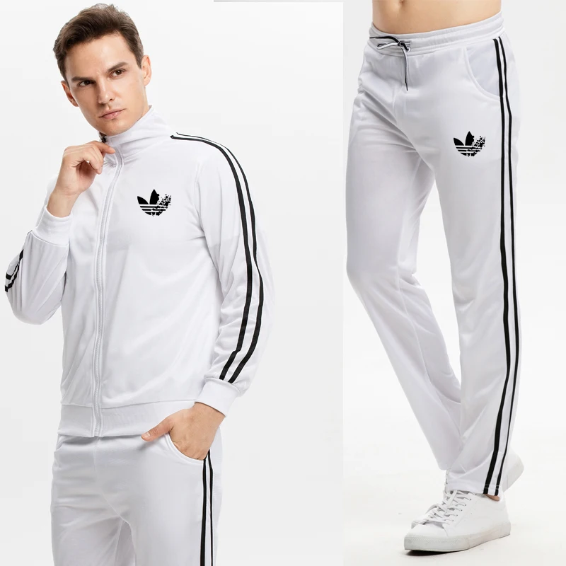 

ManThe New Sportswear Running Winter Autumn Tracksuit Sport Brand Tracksuits Trousers + jacket zipper Warm Outwear Set