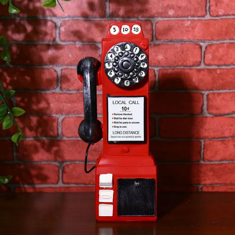 Antique Phone Styling Piggy Bank Vintage Booth Figurine Call Telephone KYY9004 | Дом и сад
