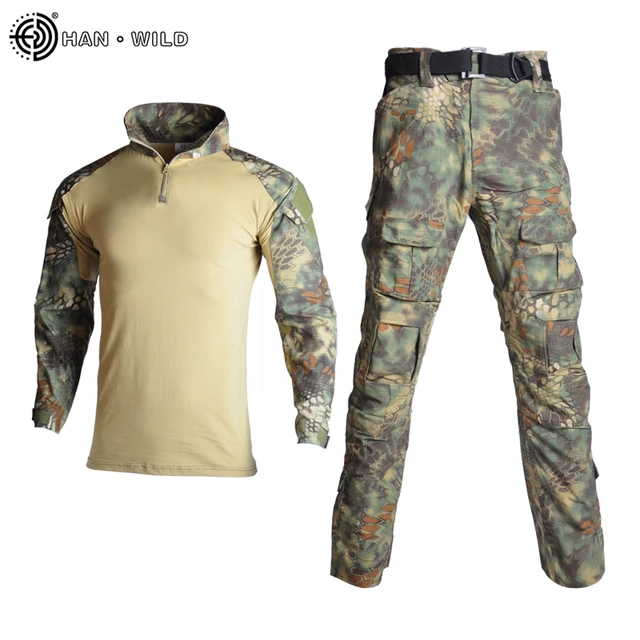 Tactical Military Airsoft Clothes Suits Uniform Training Suit Camouflage Hunting Shirts Pants Paintball Sets Military Pant Men Jungle python