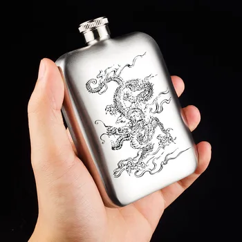 

Whiskey Stainless Steel Hip Flask Liquor Alcohol Flask Cap Bottle Travel 6 Oz Container Accessory Portable Alcool Barware AB50JH